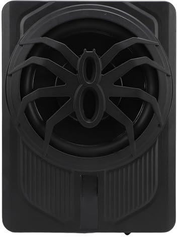 aqxreight 10 Inch 800W Slim Under Active Car Subwoofer with Remote Control and LED Ambient Subwoofer Lights (Colourful Ambient Light with App Control)