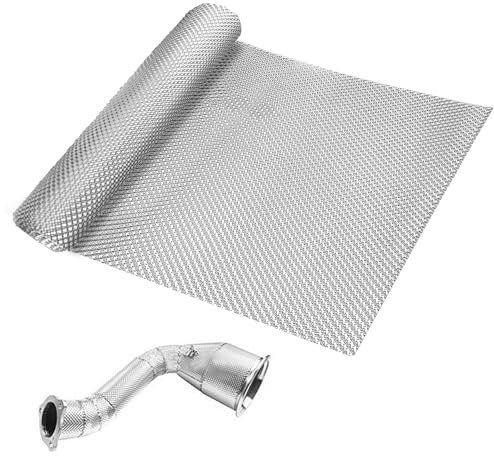 100 x 40 cm - Protection contre la chaleur - En aluminium - Pour sport automobile - Plaque en alliage d'aluminium - Pour pot d'échappement - En aluminium gaufré - Isolation thermique du moteur
