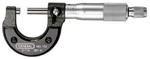 General Tools 102 0-Inch to 1-Inch .001-Inch Graduation Micrometer