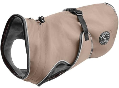 HUNTER Hundemantel UPPSALA 70, Farbe: taupe, 2in1 Design mit herausknüpfbarem Innenfutter, wasserabweisend, reflektierende Paspeln, geschlossene Bauchseite, optimaler Sitz, Größe: 70