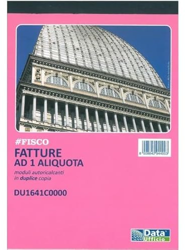 20 BLOCCHI DATA UFFICIO BLOCCO FATTURE A5 AD 1 ALIQUOTA DUPLICE COPIA - DU1641C0000