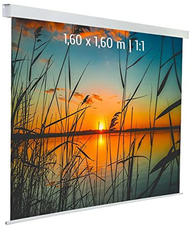 Ecran de Projection motorisé 1,60 x 1,60m - Format 1:1 - Toile Blanche