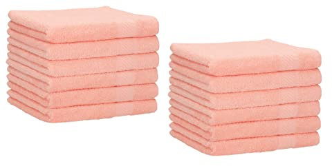 Betz 12 Stück Gästehandtücher Gästehandtuch Palermo 100% Baumwolle Größe 30x50 cm Handtuch Gästetücher Set Farbe apricot