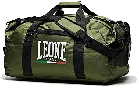 Leone 1947 Hybrid Sporttasche Back Pack in schönem Army Grün - Große Trainingstasche Gym Tasche für Kampfsport Fitness Boxen Muay Thai - auch als Rucksack verwendbar