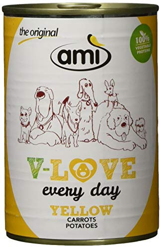 AMÌ Veganes Nassfutter für Hunde V-Love Yellow, 12er Pack (12 x 400 Grams)
