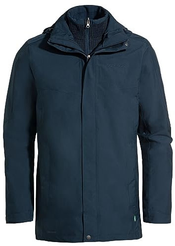 VAUDE Idris III 3-in-1 Parka Herren – Herren-Winterjacke wasserdicht, winddicht & atmungsaktiv mit Eco Finish, Herren-Doppeljacke mit wärmender Hybrid-Innenjacke – in Blau, Größe: S