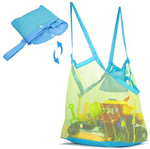 Abnaok Strandspielzeug Tasche, Sandspielzeug Netztasche Strandtasche xxl Familie, Sandspielzeug Tasche