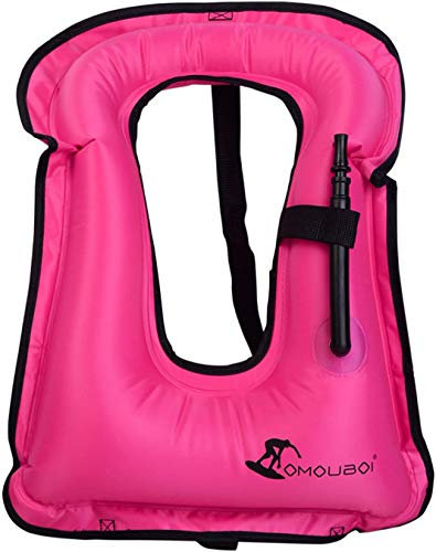 FORWEWAY Aufblasbare Weste,Schwimm Weste Schnorchelweste für Erwachsene und Jugendliche, Auftriebshilfe für Wassersport, Schnorcheln, Schwimmen, Surfen, 66-220 lbs(rosa)