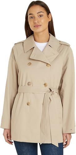 Tommy Hilfiger COTTON SHORT TRENCH Gewebte Jacken Damen, Beige (Beige), 42