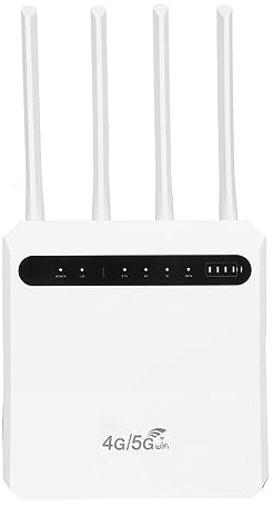 Tonysa 4G LTE-Modem-Router, 600 Mbit/s, Standard-SIM-Kartensteckplatz, 4 Antennen, Unterstützt 20 Geräte, Mobiler WLAN-Hotspot für Europa (EU-Stecker)