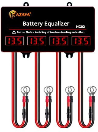 Mazava HC02 LED Tube Display Battery Equalizer Voltage Regulator 4pcs Batteries Active Balancer 4S Connected in Series for 48V Battery System Solar Power System Extend Battery Life