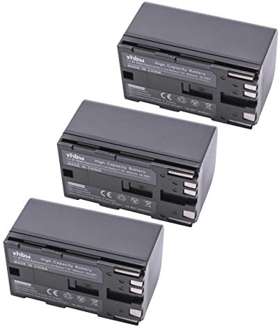 vhbw 3X Batterie Remplacement pour Canon BP-975, BP-955, BP-925, BP-950G pour caméra vidéo caméscope (3600mAh, 7,4V, Li-ION)