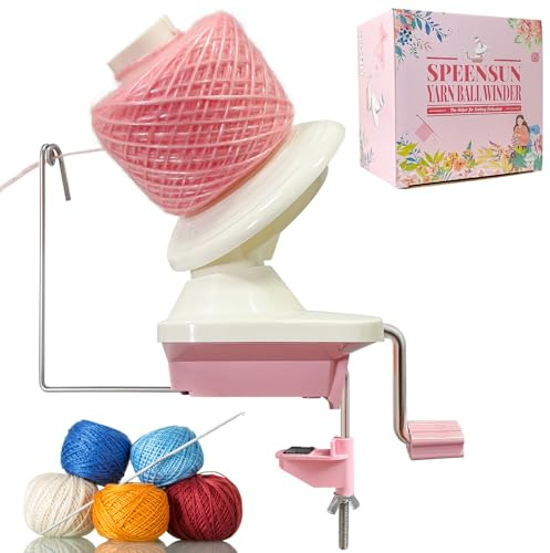 SPEENSUN Yarn Winder, Easy-to-Install Efficient Yarn Cake | ABS Manual Ball Maker with Non-Slip Table Clamp, Easy Install Knitting Tool, Smooth Operationfor Yarns Below Size 5