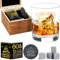 60th Birthday Gifts for Men - Vintage Whiskey Glass Set, 60th Birthday Decorations for Men Personalized Gifts for Him, Dad, 60 Year Old Man - Wood Box & Whiskey Stones & Coaster & Anniversary Card