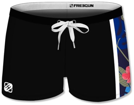 Freegun Garçon Sw/Fg/N/3/Mou Maillot De Bain, Noir/Bleu/Beige/Rose, 8-10 Ans EU