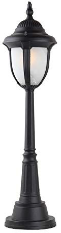 QUSYZD Lampes d'extérieur E27 IP33 étanches antirouille en Aluminium métal Villa Jardin Rue pelouse Herbe lumière européenne Vintage Colonne Lampe Lanterne en Verre étanche à la p,