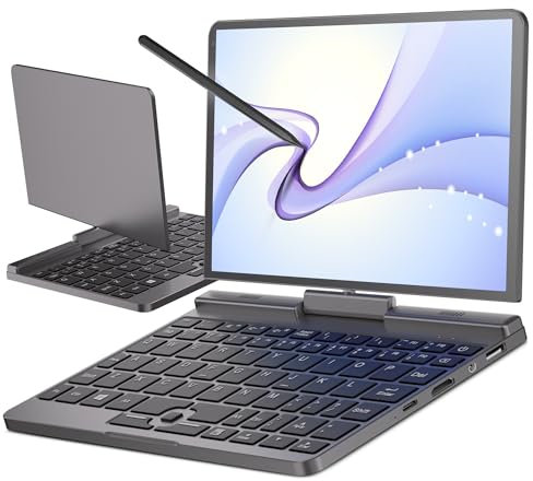 8 inch Mini Laptop Touchscreen Notebook Tablet N150 2-in-1 Handheld Computer Portable Small Pocket PC Win-11, Gigabit/Wi-Fi 6/2MP Camera/G-Sensor/HDMI/PD 30W Charging/Stylus, 12GB RAM 2TB SSD