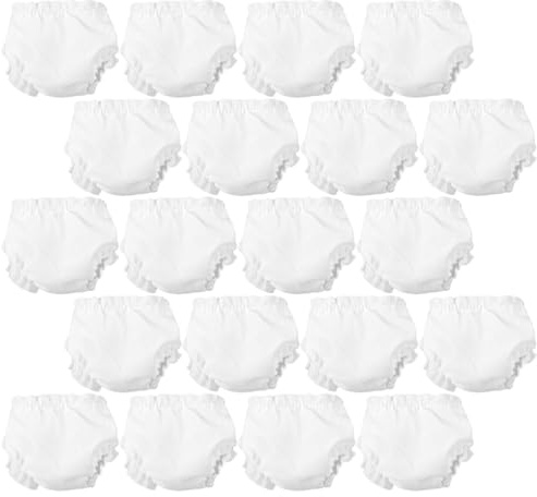 20Pcs White Doll Briefs Adorable Cloth Doll Underwear Toy for Diy Accessories Mini Cute Baby Diapers Reusable