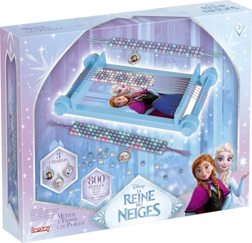 Lansay | REINE DES NEIGES – MÉTIER À TISSER | Kit Créatif Enfants avec Métier à Tisser, Perles, Fils et Charms Anna & Elsa | Crée Tes Bracelets aux Couleurs des Princesses | Activité DIY Dès 5 Ans