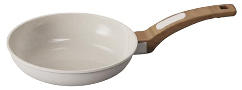 Cooksmart Signature Frying Pan 24cm – Cast Aluminium Non-Stick Skillet – Ivory Ceramic Coating – Soft Touch Handle – Dishwasher Safe – Induction, Gas, Electric & Ceramic Hob Compatible