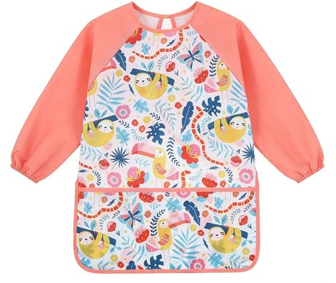 JYXNU 1 pcs Tablier Peinture Enfant, Imperméable à Manches Longues, Imperméables Blouse Peinture Enfant, Tabliers pour Garçon avecPoches, Convient aux Enfants, Idéal pour l'Art à l'École et la Cuisine