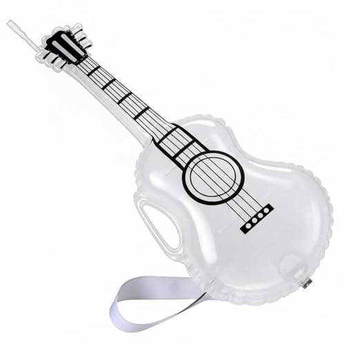 Gralara Chitarra Gonfiabile Trasparente Originale Galleggiante a Forma di Chitarra Decorativo per Piscina, Festa
