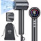CIICII Seche Cheveux Ionique Négatif, 120,000RPM Sèche-Cheveux Grande Vitesse (1600W/3 Velocità/5-Temp/Écran HD/Borsa Portatile) Seche-Cheveux à Séchage Rapide pour la Maison, Voyages & Salons (Noir)