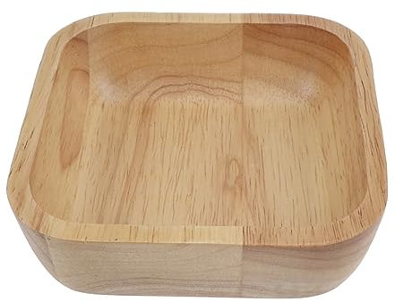 OFFSCH Ensaladera De Madera Cuadrada para Ensalada De Frutas Recipiente para Condimentos De Verduras Cuenco para Servir Comida Madera De Caucho para Restaurantes y Hogares
