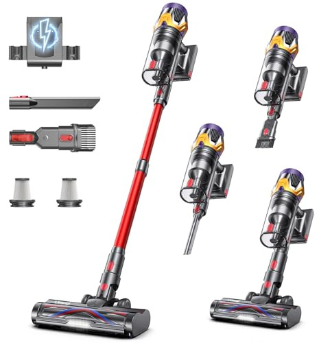 Cordless Vacuum Cleaner, Upgraded 55KPA 650W 70Mins Stick Vacuum with Hurricane Mode, Self-Standing, Touch Screen, 1.8L Dust Cup, Anti-tangle Wireless Vacumm, Vacuum Cleaners for Home/Pet Hair/Carpets