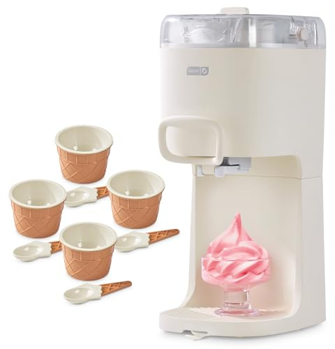 Dash Soft Serve Ice Cream Machine - Frozen Dessert Machine for Soft Serve, Froyo, Sorbet, and Fruit Whips - Compact Design - Features Double Insulated Freezer Bowl - 1-Pint Capacity