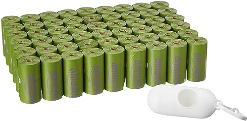 Amazon Basics Premium Leak Proof Dog Poop Bags with Dispenser and Leash Clip, Lavender Scented, 13 x 9, 810 Count (54 Rolls of 15)