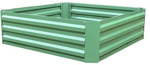 Selectoins Square Metal Raised Vegetable Bed Garden Planter in Green (100cm x 30cm)