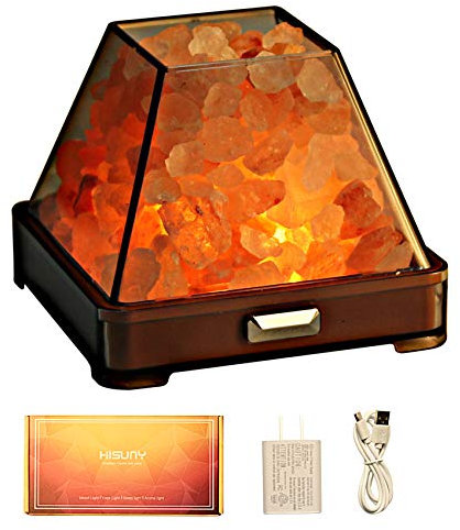 Lampada di Sale dell'himalaya Naturale 100% LED Lampada Sale Himalayano Piccola, Luce Regolabile a 6 Livelli, Himalayan Rosa Crystal Therapeutic Rock Minerale, Migliora il respiro e il sonno