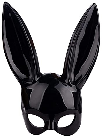Blk Ear Anime Cosplay heltäckande ansiktshuvudbonader - kaninmask cosplay för kvinnor, festrekvisita för födelsedag, påsk, halloween aftondräkt