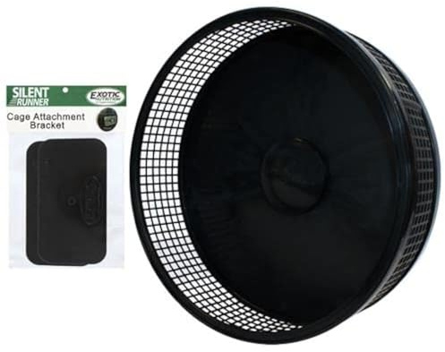 Silent Runner Pro | Sugar Glider Exercise Wheel (Black with Attachment)