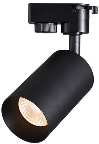 EDO - SEVA Schienensystem Rail - Schienenstrahler Schwarz - Lampe für 1-phasige Decken-Stromschiene - Aufputz-Deckenleuchte für Schiene - Spot MALGA T GU10 Black, Schienenbeleuchtung für Wohnzimmer