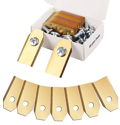 Titan Messer Klingen, 30 x Mähroboter Messer, Universal Ersatzklingen, Titan Ersatzmesser mit 30 Schrauben, Mähroboterzubehör Messer Hochwertige Ersatzmesser für Mähroboter