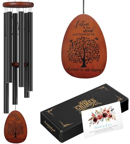 Tree of Life Memorial Wind Chimes for Loss of Loved One, Wind Chimes in Memory of a Loved One for Outside, Memorial & Sympathy Gifts for Bereavement,Condolence,Funeral