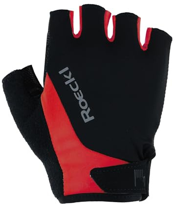 Roeckl Sports - Guanti da ciclismo Basel 2, unisex, colore: Nero/Rosso 9,5