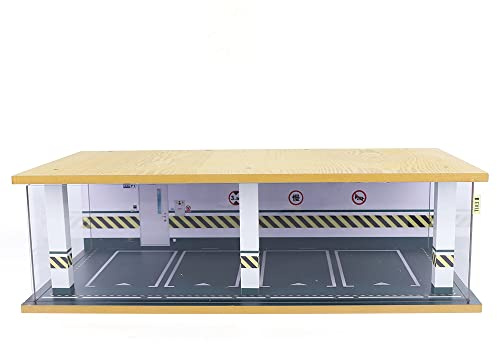 1/24 Parking Garage Model Car Garage Display Case with Clear Acrylic Cover and LED Lighting Toy Car Storage Tabletop Showcase for Boy Kids Home Toy Stores