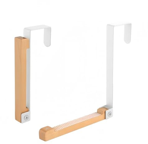 AUSTUFF 2PCS Over Door Hooks Hanger White Foldable Drying Hooks for Bedrooms Hanging Clothes Towels Coats Backpack Hat Rack