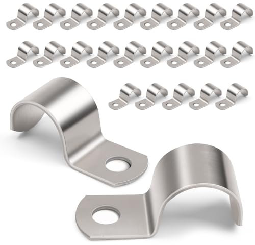YUUTIAL 20 Stück 25mm Befestigungsschelle-Hochleistungs Einzelloch Kabelschellen Metall，Metallkabelschellen für Rohrdurchmesser