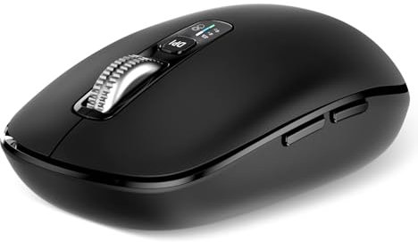 Ratón Bluetooth inalámbrico, multidispositivo, mouse Ergo de tamaño completo, mano grande, metal de 4 vías, súper desplazamiento, ± 3000 DPI, 10 botones, Plug & Play, silencioso, con 2 baterías