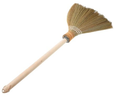 Alipis Natural Corn Broom with Soft Bristles and Wooden Handle Long Traditional Whisk Sweeping Broom for Indoor Dust and Debris Removal in Living Rooms Bedrooms and Kitchens