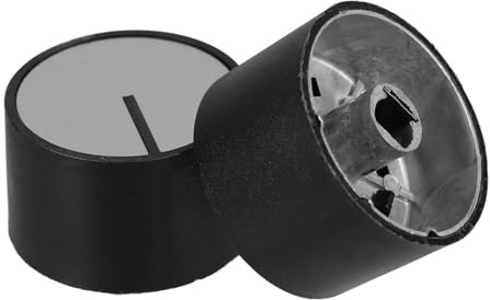 KICHOUSE 2pcs Replacement Knobs for Gas Stove Control Hob Knobs Oven Range Cooktop Stove Control Black Silver