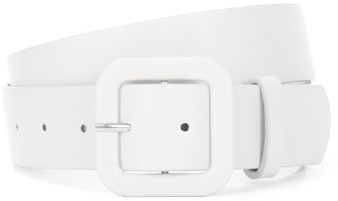 JASGOOD Ceinture Femme en Cuir Ceinture Mode Réglable avec Boucle Carrée pour Jeans Robes Pantalons