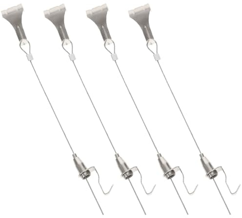 SOPOTUTU Set de 4 Juegos de Cuerda Gancho para Colgar Cuadros y Marcos de Fotos, Cable de Acero Ajustable para Decoración de Paredes y Proyectos de Bricolaje
