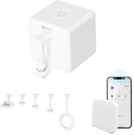 Dioche Pulsador de Botón Inteligente con Botón de Dedo - Dispositivo de Automatización de Botones Inalámbrico Compatible con Alexa y BT Hub - Interruptor de Luz Inteligente con Control de Voz - (V3)