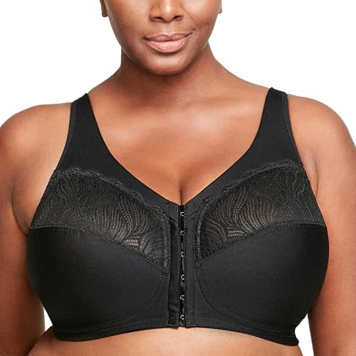 Glamorise MagicLift Natural Shape Front-Closure Wirefree Bra 1210 (Women's & Women's Plus) Black