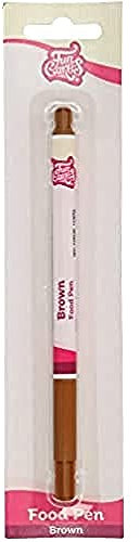 FunCakes Food Pen Brun: Stylo Alimentaire pour Décoration de Gâteaux, Pâtisseries et Desserts, Pointe Flexible pour Lignes Épaisses et Fines, Idéal pour Personnaliser, Certifié Halal